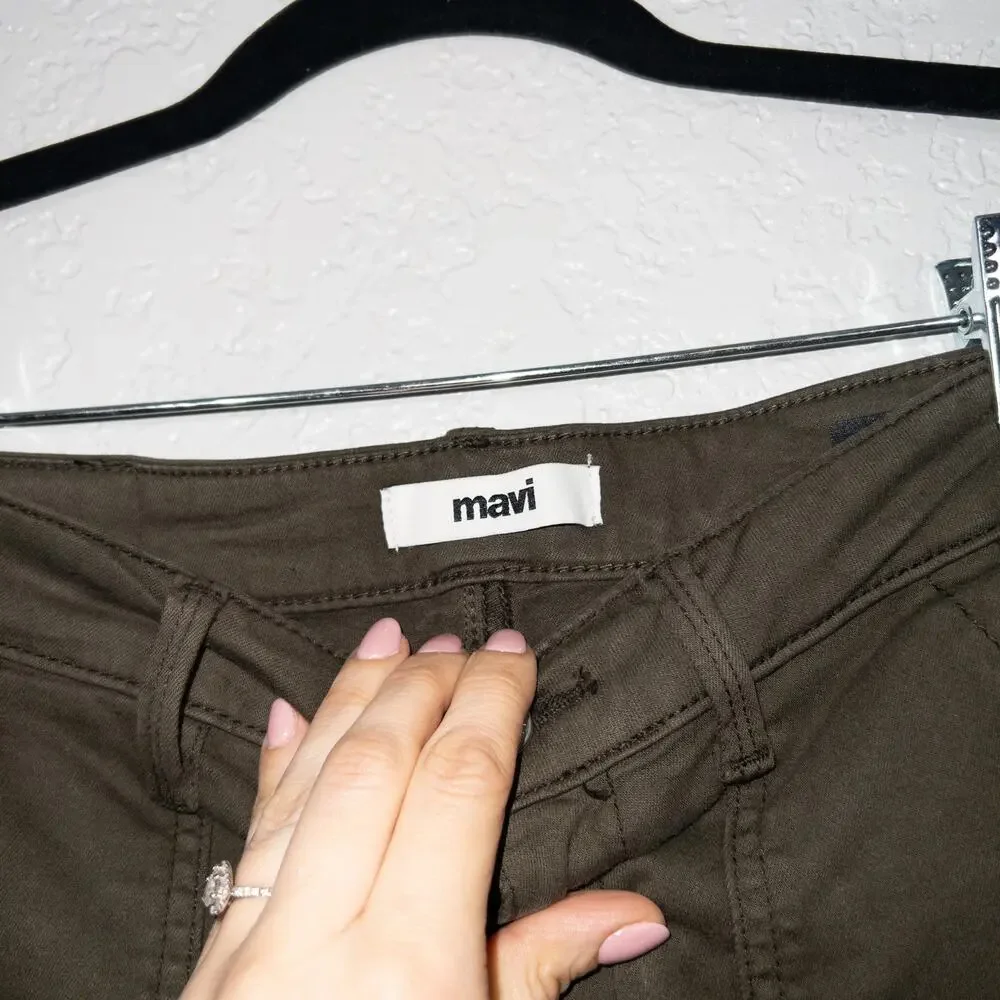 New Mavi Olive‎ Green Luce Twill Ivy Slim Cargo Pants Size 27